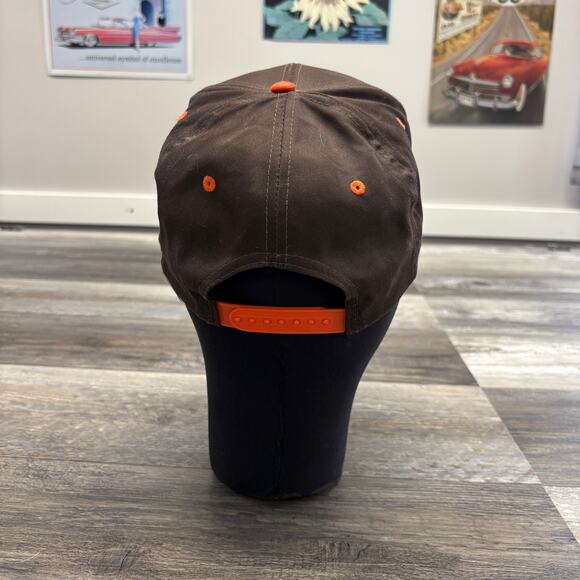Vintage Logo Athletic NFL Cleveland Browns Orange Brown Mens OS Football Hat Cap - Picture 3 of 9